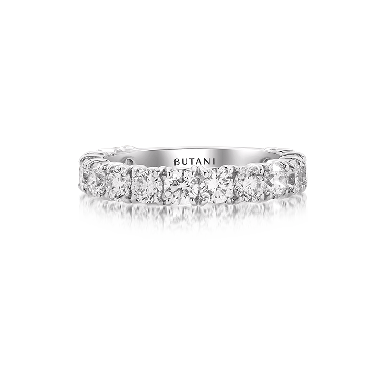 Eternity Band Ring in 18K White Gold with Brilliant Diamonds, 2.4cts 2