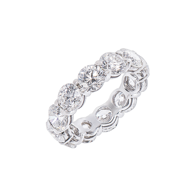 Eternity Ring in 18K White Gold with Brilliant-Cut Diamonds, 6.59cts 1