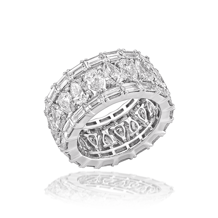 Trés Eternity Ring in 18K White Gold with Diamonds, 9.97cts 1