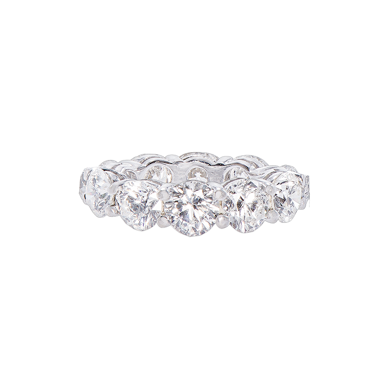 Eternity Ring in 18K White Gold with Brilliant-Cut Diamonds, 6.59cts 2